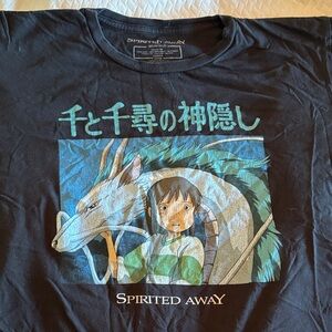 Bioworld Spirited Away Black Tee with Green and Blue Graphic